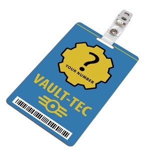 Custom Fallout Vault-Tec ID Badge Add your Vault Number PVC Plastic