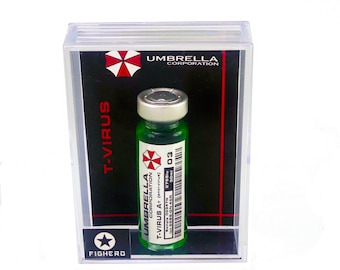 Umbrella Corporation T-Virus 03 Serum Vial Bottle with Display Collectable Box Prop