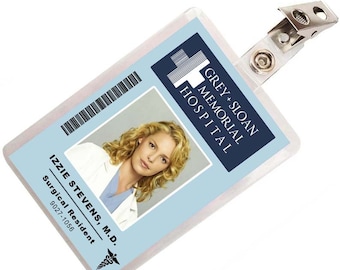 Grey's Anatomy Izzie Stevens Memorial Hospital ID Badge Cosplay Costume