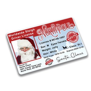 Noordpool Kerstman rijbewijs kwijt Kerstdag Bewijs van Santa Slee-licentie PVC-kunststof