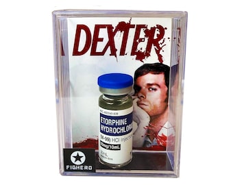 Dexter Etorphine Hydrochloride Vial Bottle with Display Collectable Box Prop Joke