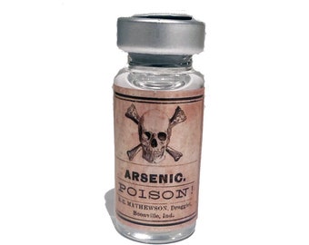 Vial de suero venenoso de arsénico, botella pequeña de 10ml, accesorio de película de broma