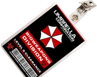 Resident Evil Umbrella Corporation Bioweapons Division ID Badge Cosplay Costume