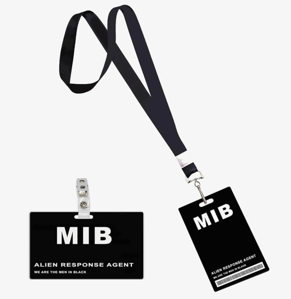 MIB Men in Black ID Badge Set of 2 PVC Card Lanyard Cosplay