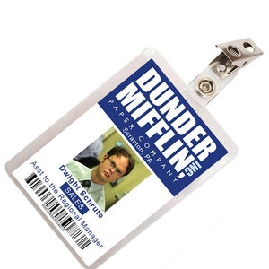 The Office Dwight Schrute Dunder Mifflin ID Badge Cosplay Halloween ...