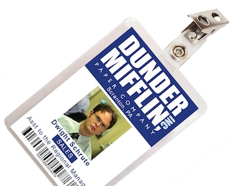 The Office Dwight Schrute Dunder Mifflin ID Badge Cosplay Halloween Costume