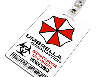 Resident Evil Umbrella Corporation Bioweapons Abteilung Level 5 Plastic ID Badge Namensschild PVC