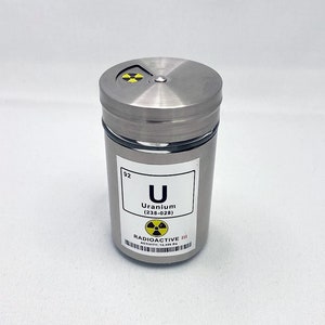 Uranium Stainless Steel Cylinder 3.2 inch Prop Replica Radioactive Nuclear Joke Funny