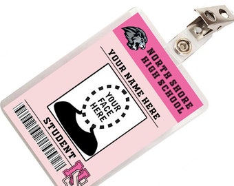 Custom Mean Girls High School ID Badge Costume Name Tag Prop Add your name and picture