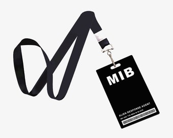 MIB Men in Black ID Badge PVC Card Lanyard Cosplay Halloween Costume