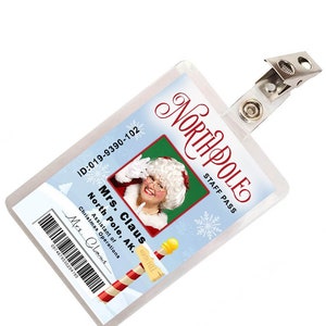 Nordpolen Fru Claus ID-bricka Julkostym Namnbricka Rekvisita