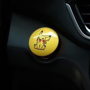 Pikachu Plastic Push Start Stop Button Cover, Plastic Universal Engine Ignition Switch, Car Accessories, Car Interior Decor