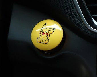 Pikachu Plastic Push Start Stop Button Cover, Plastic Universal Engine Ignition Switch, Car Accessories, Car Interior Decor