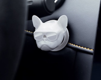 Frenchie Bulldog Plastic Push Start Stop Button Cover, Plastic Universal Engine Ignition Switch, Car Accessories, Car Interior Decor Start