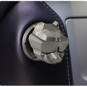 Frenchie Bulldog Metal Alloy Push Start Stop Button Cover, Shiny Metal Universal Engine Ignition Switch, Car Interior Decor Start