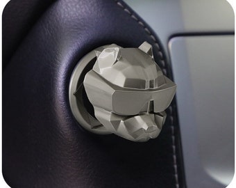 Frenchie Bulldog Metal Alloy Push Start Stop Button Cover, Shiny Metal Universal Engine Ignition Switch, Car Interior Decor Start