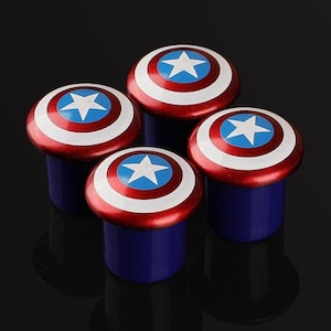 Tappo valvola per cerchi in lega Captain America Avengers Marvel, tappo valvola universale, accessori auto, decorazioni per interni auto