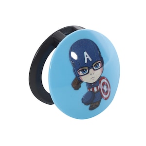 Captain America Character Round plastic Plastic Push Start Stop Button Cover, Universal Engine Ignition Switch, Car Interior Decor Start