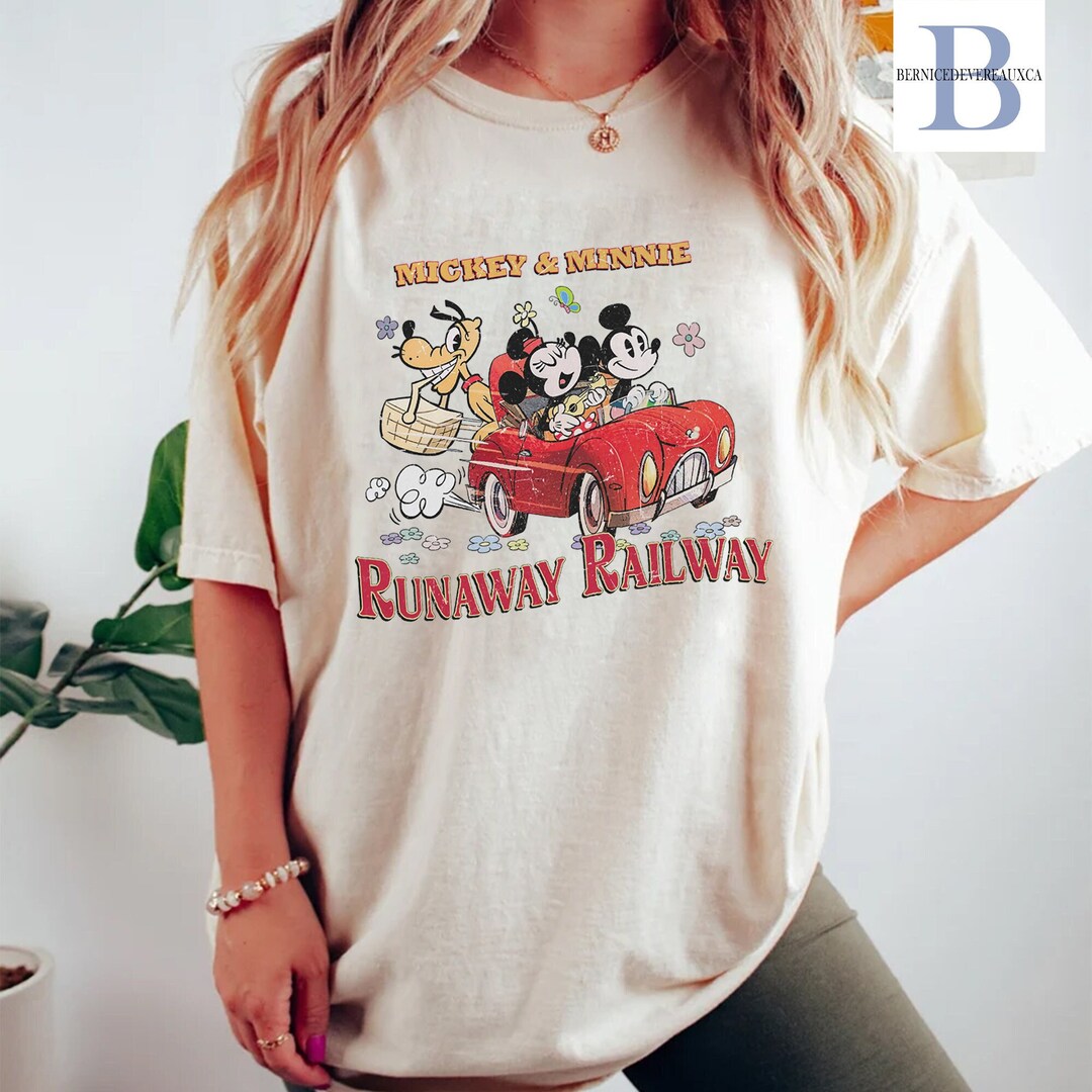 Cute Disney Mickey & Minnie's Runaway Railway Chuuby Pulo Retro Shirt ...