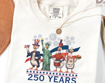 Comfort Colors® Goose Usa 250 Shirt, Independence Day Shirt, Celebrate 250th Anniversary Shirt Usa Flag Tee 4th of July Shirt Patriotic Gift