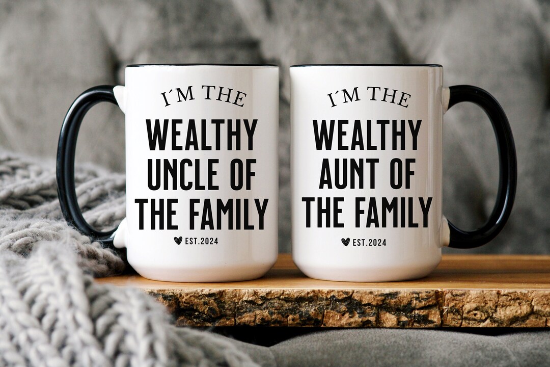Pregnancy Announcement Aunt and Uncle Mug Set, Baby Announcement Uncles ...
