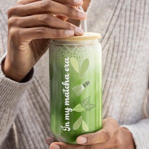In My Matcha Era Glass Cup, Matcha lover cup, Matcha Latte cup, Green Tea Lover, Matcha Bowl, matcha tea gift, matcha gift for her, matcha