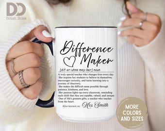Personalized Teacher Thank You Gift, Teacher Mug with Name, Teacher Appreciation Gifts, Mug, teacher Christmas Gift, Cute Teacher Gift