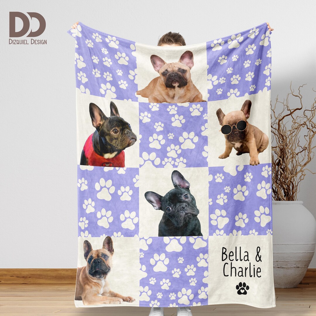 Photo Dog Memorial Blanket, Pet Loss Blanket, Custom Dog Picture Throw ...