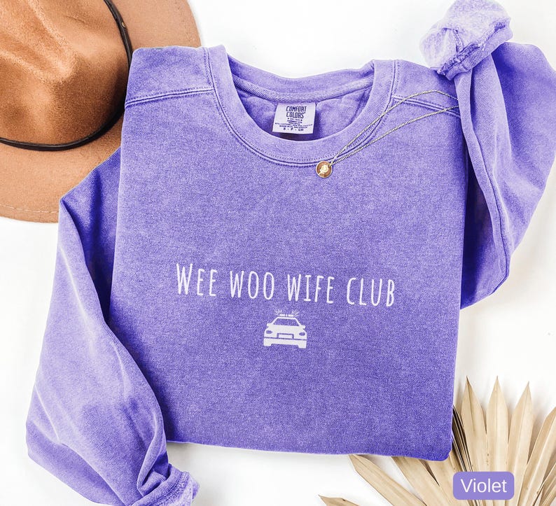 Police wife sweatshirt Wee Woo Wife Club Comfort Colors law enforcement spouse

Cop wife crewneck sweatshirt police family support shirt

Law enforcement wife sweatshirt casual everyday wear

Wee Woo Wife Club police spouse gift Comfort Colors

Police wife apparel cozy cop wife sweatshirt