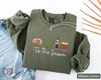 Venezuelan Christmas Sweatshirt, Venezuelan gift, Tis The Season Holiday shirt Pan de Jamón Hallaca Rum Drum, Venezuela Shirt, Veneka shirt