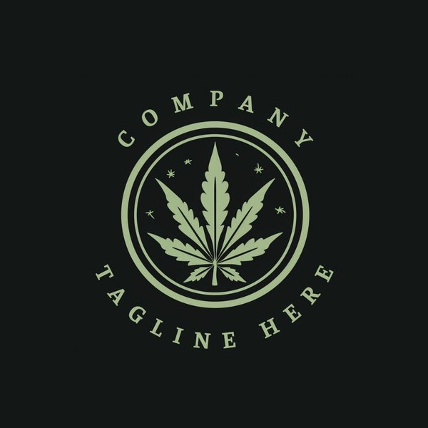 Vintage Cannabis Plants Logo - Custom Design for Your Eco-Friendly Brand | Original and Green Emblem