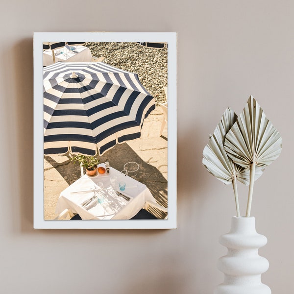 Seaside Restaurant Print | Art Print | Home Decor | Travel Aesthetic | Interior Decor | Cafe | Oceanside | Photograph Artwork | Digital