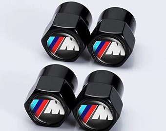 Shiny Black BMW M Series Dust Valve Caps - (Set of 4)