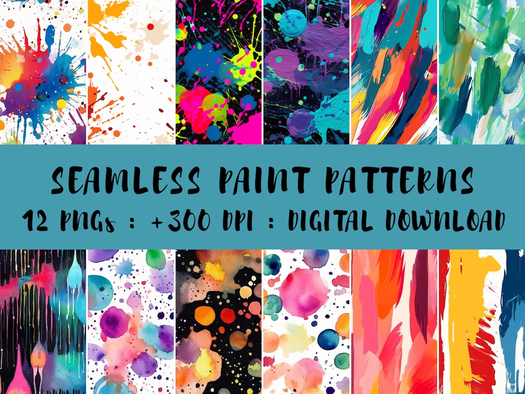 Seamless Paint Patterns Digital Download Commercial Use - Etsy