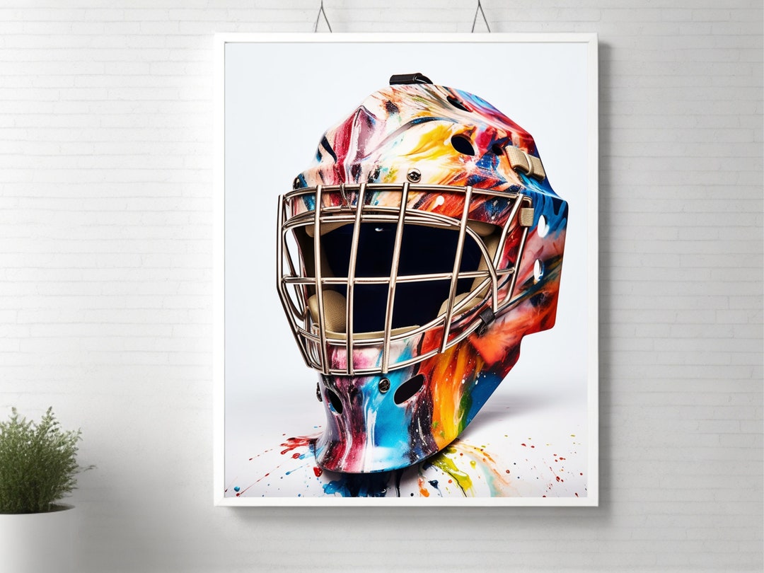 Paint Drip Hockey Goalie Mask Printable Digital Download Wall Art Hires 300 DPI Pngs 5 Common