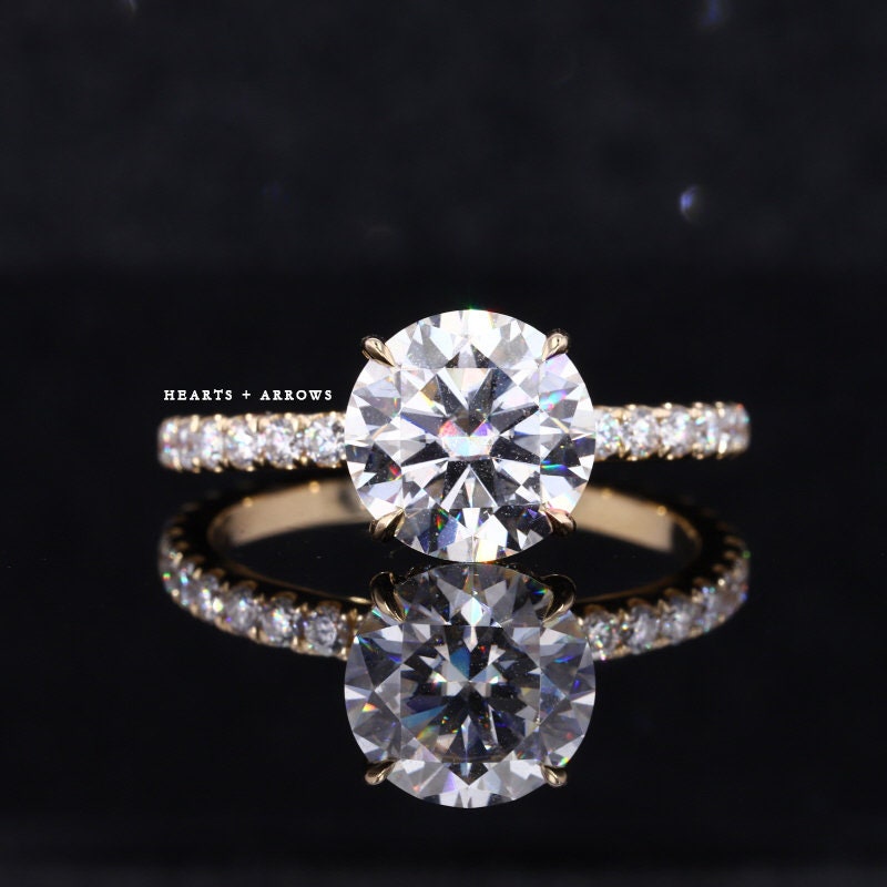 3 carat Round Moissanite Engagement ring