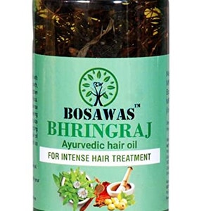 Bosawas Bhringraj Haaröl 200ml | Für die Intensive Haarbehandlung | Boost-Haar-Wachstum Verhindert Haarausfall | Reduziert Schuppen