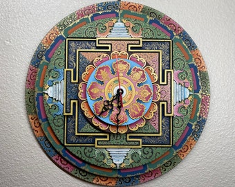 Große Wanduhr einzigartige Mandala Uhr übergroße Wanduhr große Mandala Wandkunst unique Wanduhr