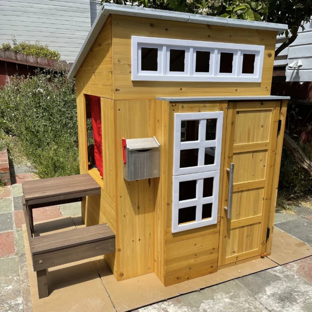 Modern Wood Outdoor Playhouse Kids Playhouse Outdoor Etsy