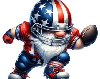 Watercolor American Football Gnome Clipart, Sport Gnomes Clipart, Football Png Sublimation, Game Day Png, Sports Png, Football Game