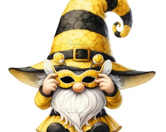Akwarela Pszczoła Krasnal Clipart Png, Pszczoła Krasnale PNG, Akwarela Krasnale Clipart, Pakiet Clipart, Krasnale PNG, Krasnale Clipart, Użytek komercyjny