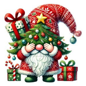 Pacote de clipart de gnomos de Natal, camiseta de gnomos PNG, Feliz Natal PNG, gnomos de Natal em família, Papai Noel PNG, clipart de sublimação de gnomos
