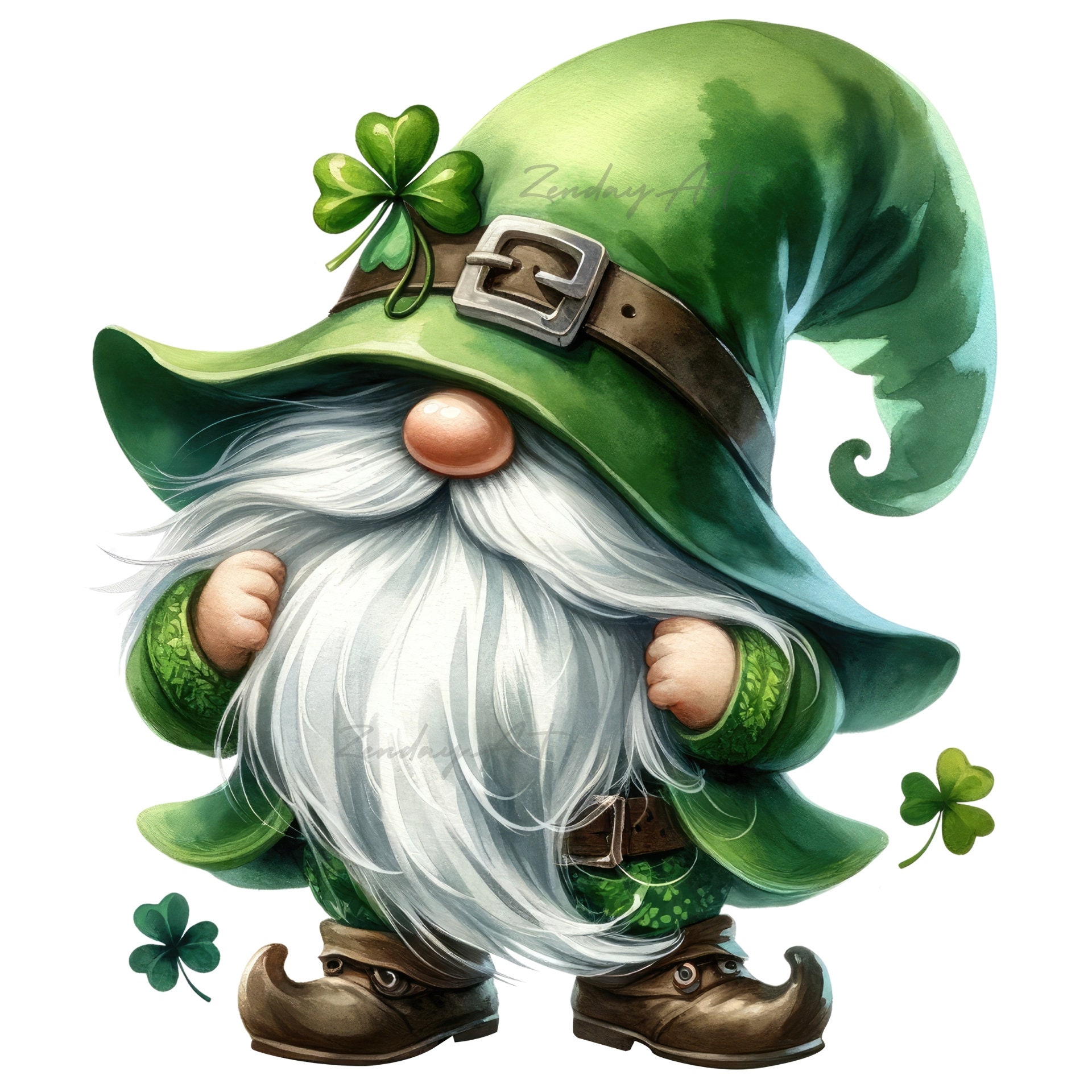 St Patricks Day Gnomes Png, Cute Gnomes Clipart, Patrick Day Watercolor Clipart Bundle, St Patrick Day, Junk Journals, Irish Festival Png