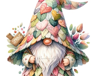 Spring Gnomes Clipart Bundle, Flowers Gnomes PNG, Cute Gnome, Fantasy Floral, Spring Gnome PNG Graphics, Gnomes Sublimation, Commercial Use