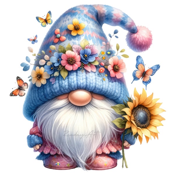 Spring Gnomes PNG Bundle Collection, Flowers Gnomes PNG, Cute Gnome, Fantasy Floral, Spring gnome PNG graphics, Commercial Use