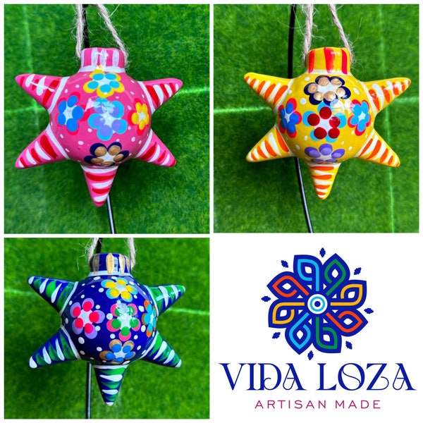 Talavera handpainted Christmas Ornaments. sold individually. Limited colors available