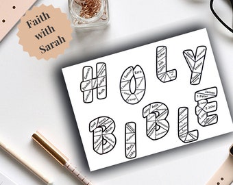 Bible Reading Tracker Coloring Page, Printable, Christian Coloring