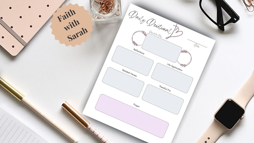 Daily Devotional Printable Template Etsy