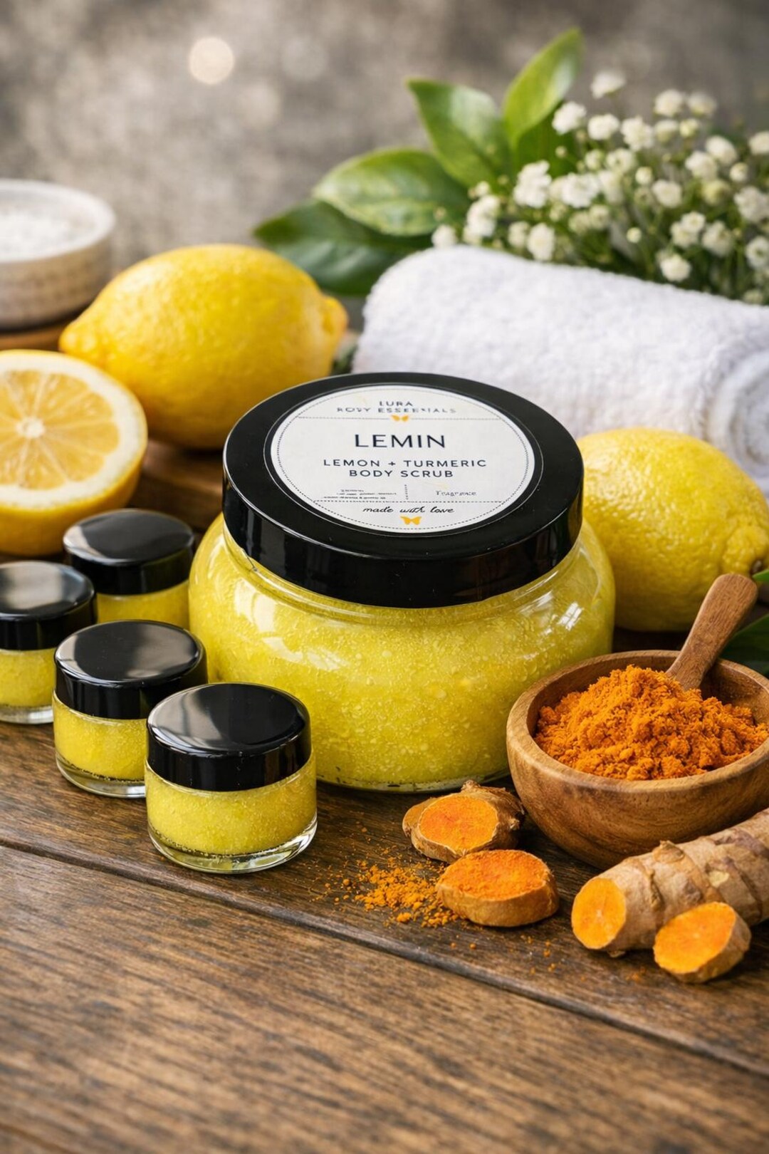 Lemon Turmeric Body Scrub: Natural Exfoliating Skin Brightener - Etsy