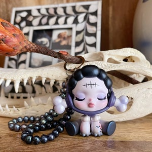 Handmade skullpanda Keychain